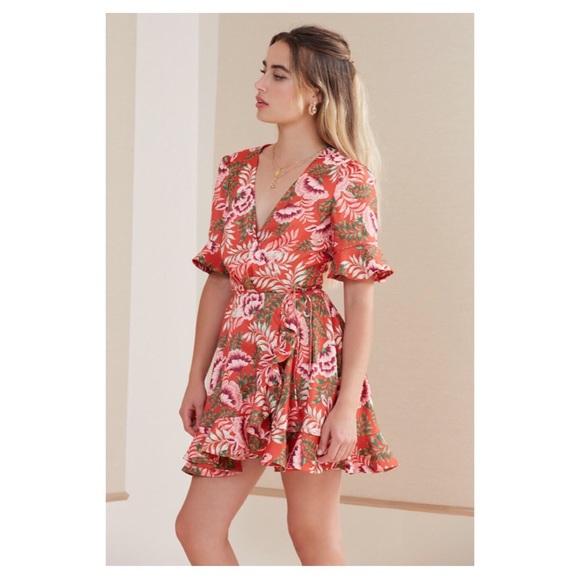 finders keepers aranciata wrap dress